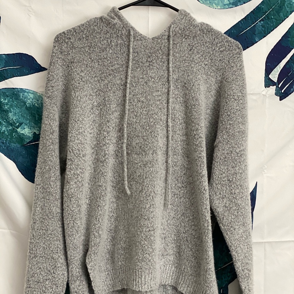 Forever 21 Cozy Oversized Hooded Sweater (Grey)